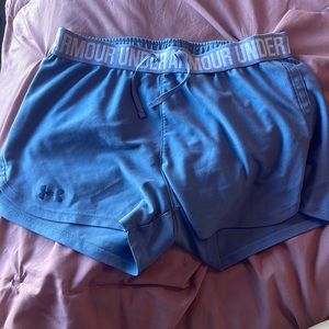 Grey Blue Under Armor Workout Shorts XS